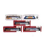 Bemo H0e/H0m Gauge Swiss Electric Locomotive and Coaches, all boxed, the locomotive with