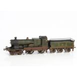 A Gauge 1 clockwork Bing (for Bassett-Lowke) GWR 'Sydney' 4-4-0 Locomotive and repro Tender, the