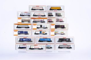 Arnold N Gauge Bogie Tank Wagons, a cased collection of twenty six tank wagons in various