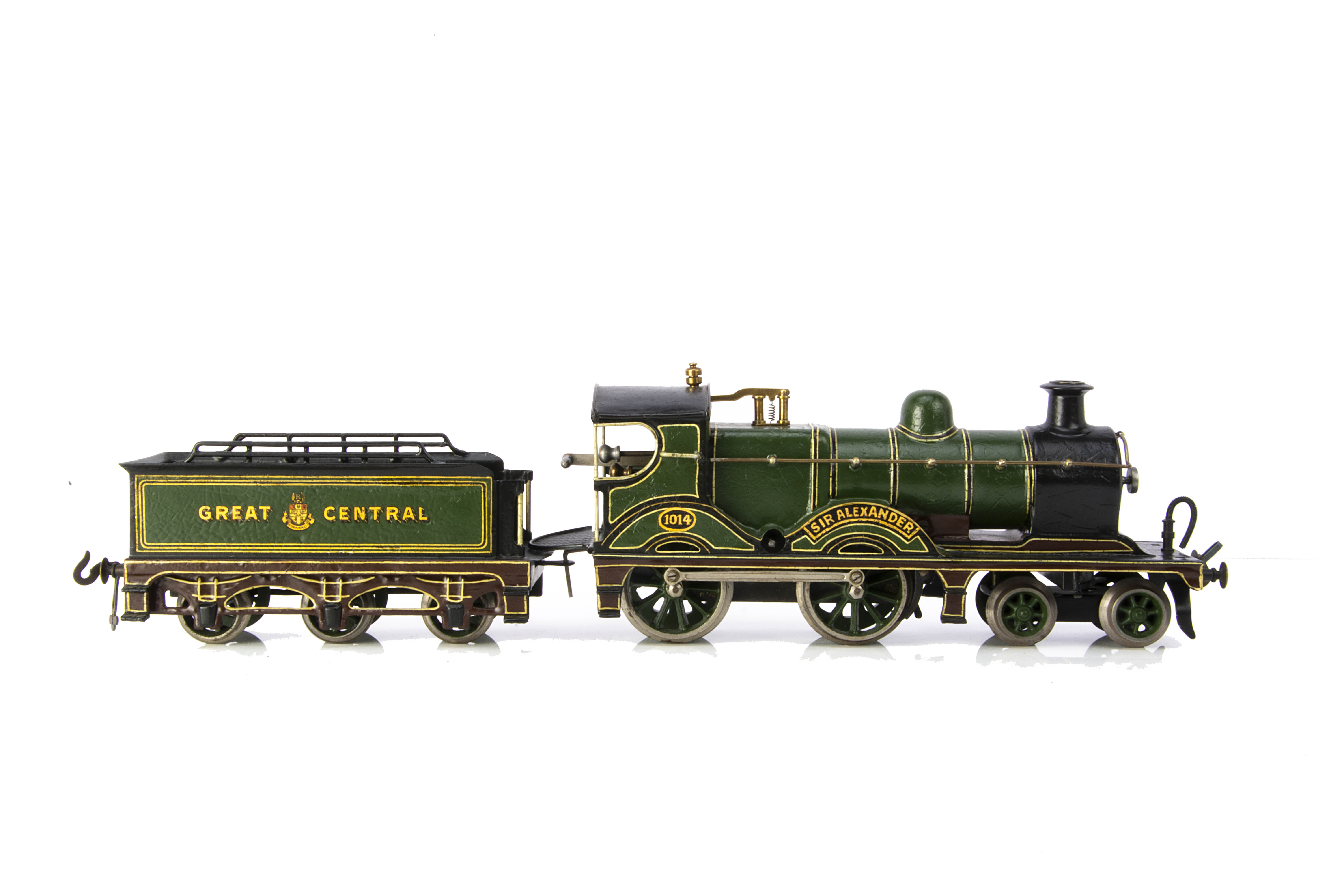 A Bing Gauge 1 clockwork Great Central Railway 'Sir Alexander' 4-4-0 Locomotive and Tender, in lined - Image 2 of 2