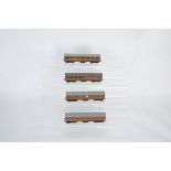 Rake of four Kitbuilt/scratchbuilt 00 Gauge LNER Teak Coaches, comprising 3rd/1st, 3rd/Brake, All