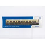 A boxed Finescale 0 Gauge GWR AutoCoach by Dapol, ref 7P-004-002, in GWR chocolate and cream as