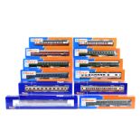 Roco H0 Gauge German Coaching Stock, all boxed, DB green livery 44903, 44756, 44752, 44754, DB