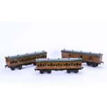 Three Märklin Gauge 1 GNR 'teak' Bogie Coaches, comprising two composites (with slightly different