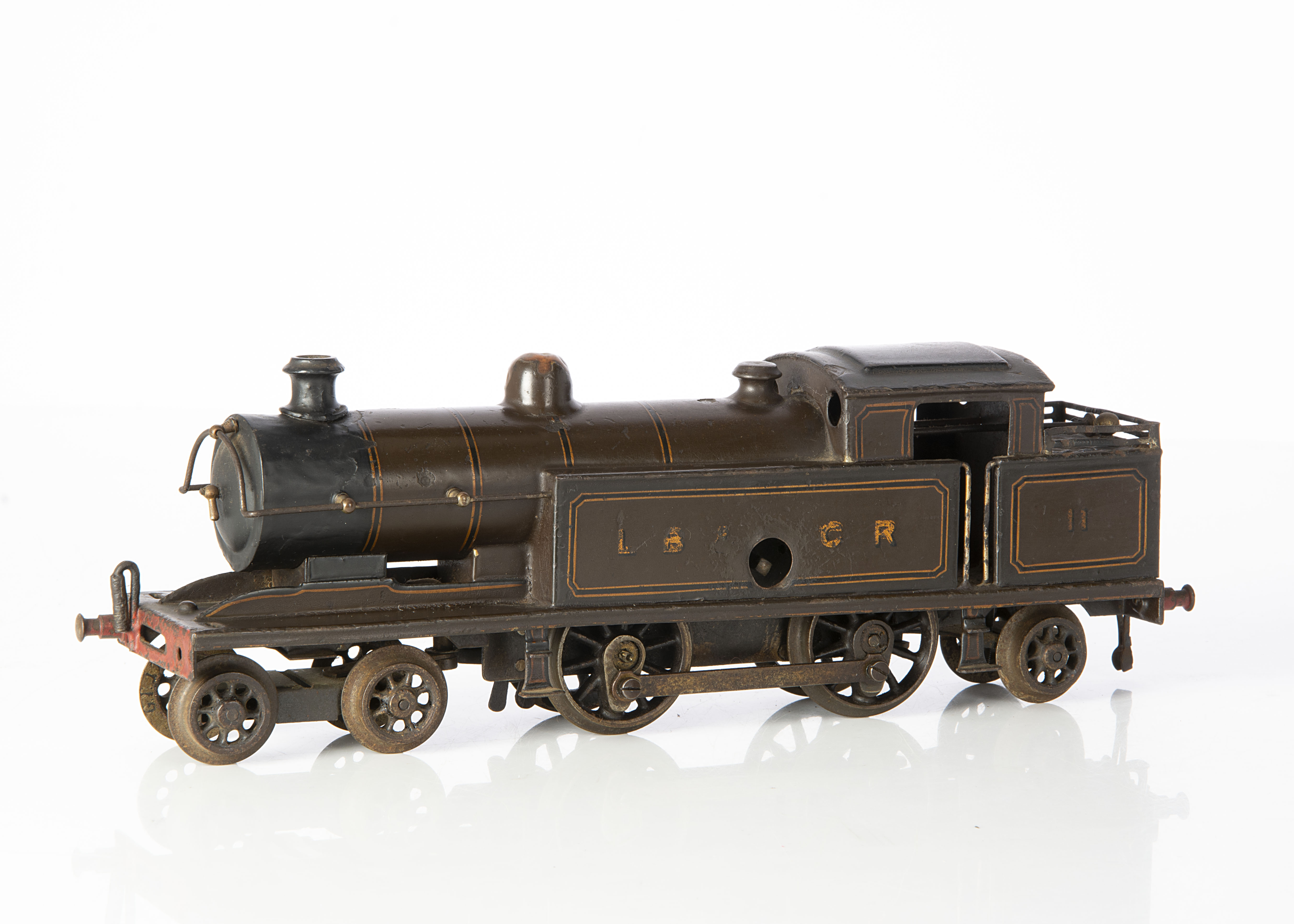 A Bing 0 Gauge clockwork LB&SCR 'I3' class 4-4-2 Tank Locomotive, in partly-retouched Marsh umber