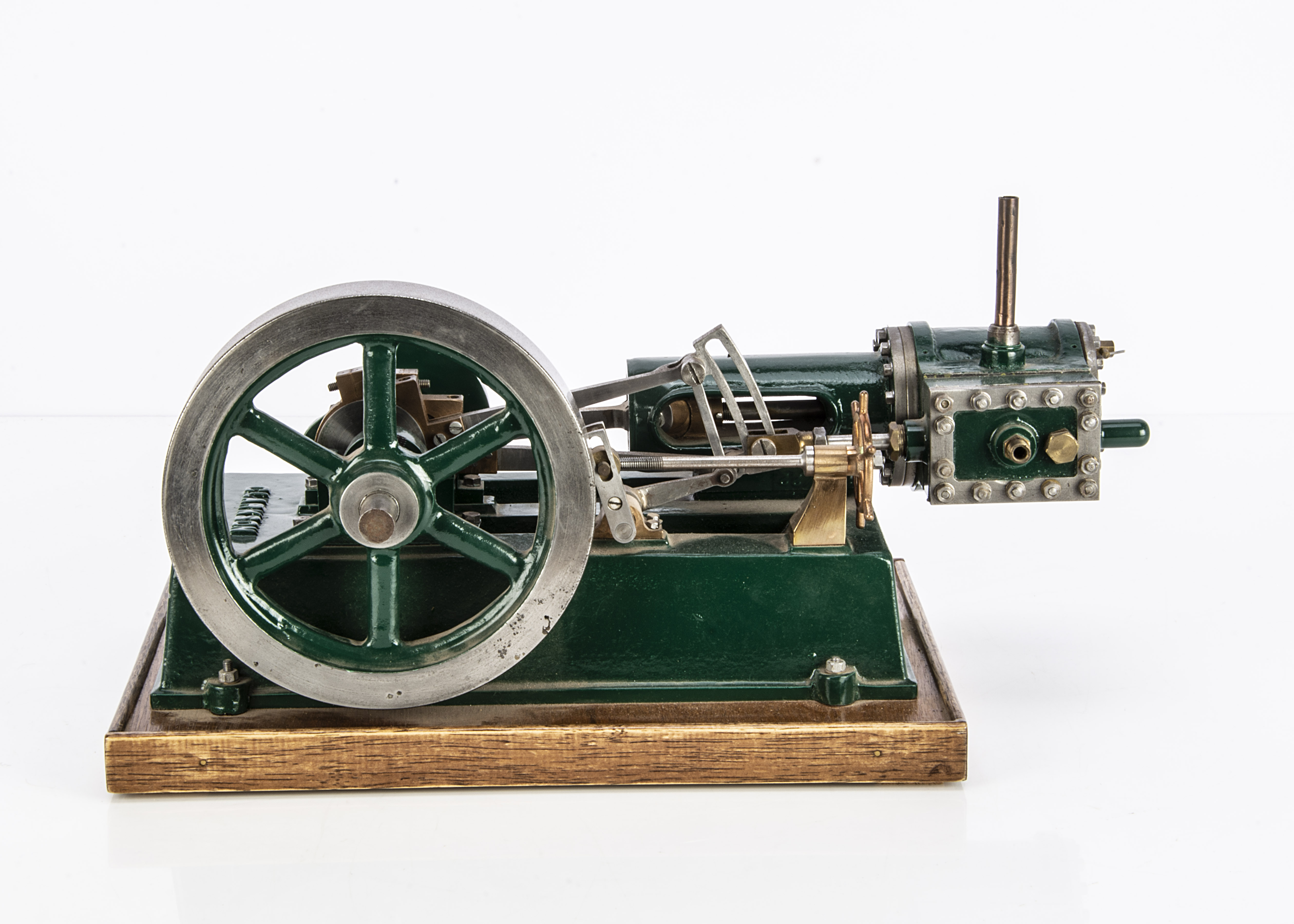 A Single-cylinder Horizontal Engine by Clarkson, with side-mounted cylinder approx 1½" x 2" with