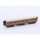 Lawrence Scale Models kitbuilt 00 Gauge 4mm LNER 7 compartment Corridor Coach 1025, painted and