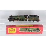 Hornby-Dublo 00 Gauge 2-Rail 2221 BR green Cardiff Castle Locomotive and Tender, in original box,