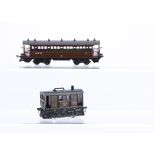 Kitbuilt 00 Gauge GER Wisbech and Upwell Railway G15 Tram and Coach, Tram in black and brown No