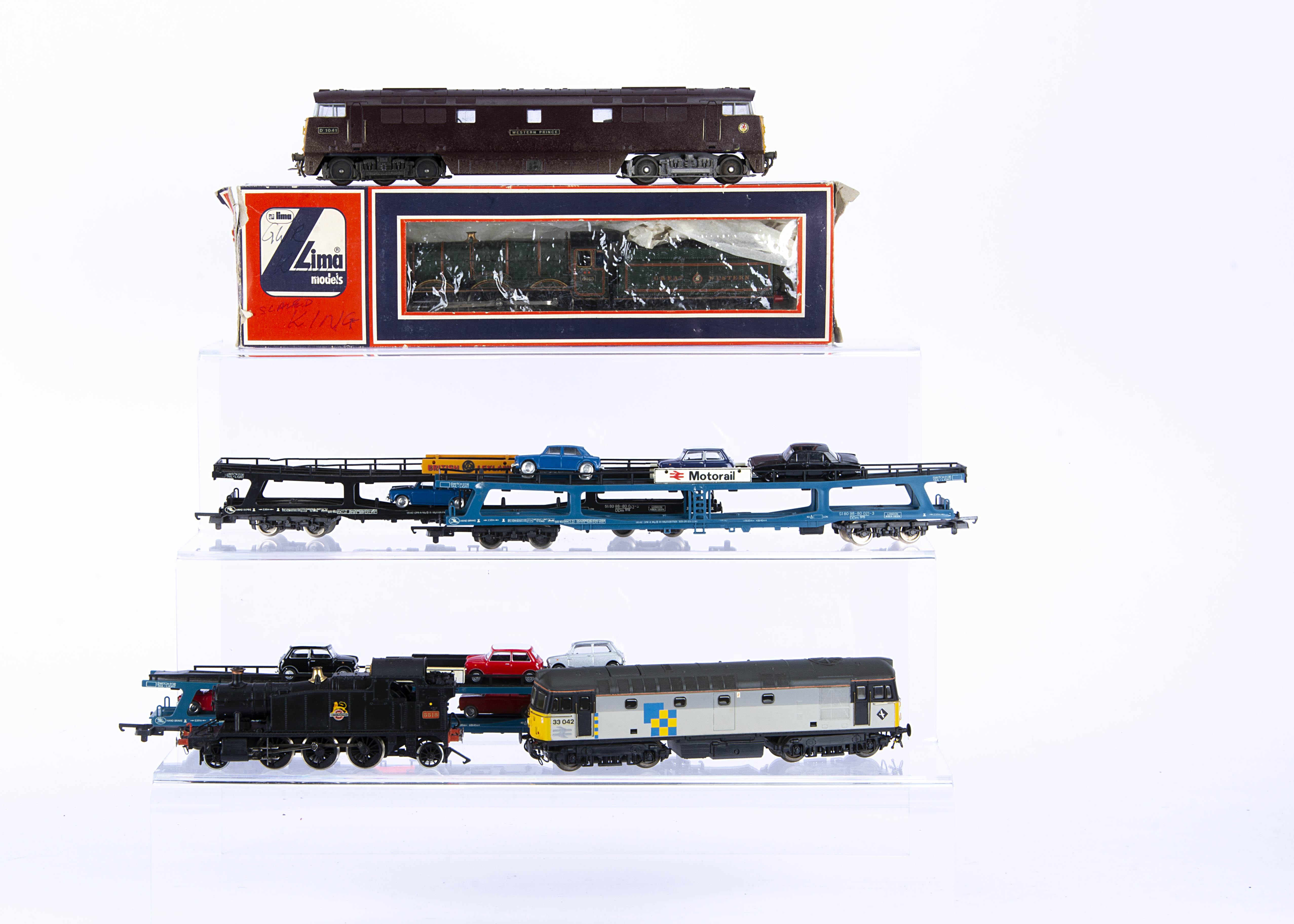 Lima 00 Gauge Diesel and Steam Locomotives and Motorail and British Leyland Car Transporters,