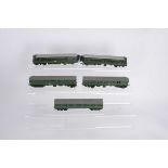 Tri-ang 00 Gauge repainted and modified BR green EMU 3-Car Set and modified DMU 2-Car Set, EMU,