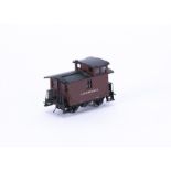 Railworks Ltd H0 Gauge D.L. & W. Wood Caboose #1 - 599 4 Wheel, Korea, painted in Tuscan red, in