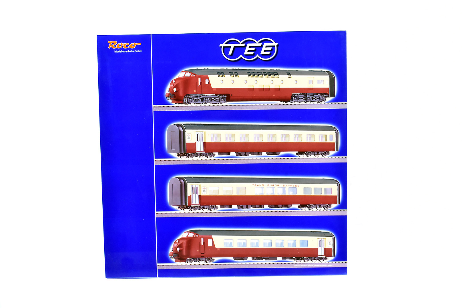 Roco H0 Gauge Trans Europ Express Train Pack, a boxed 63120, four car diesel train Ram TEE I, in red