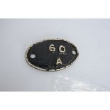 Scottish Cast Iron Shed Plate, oval shed plate possibly repainted from Inverness 62 A white