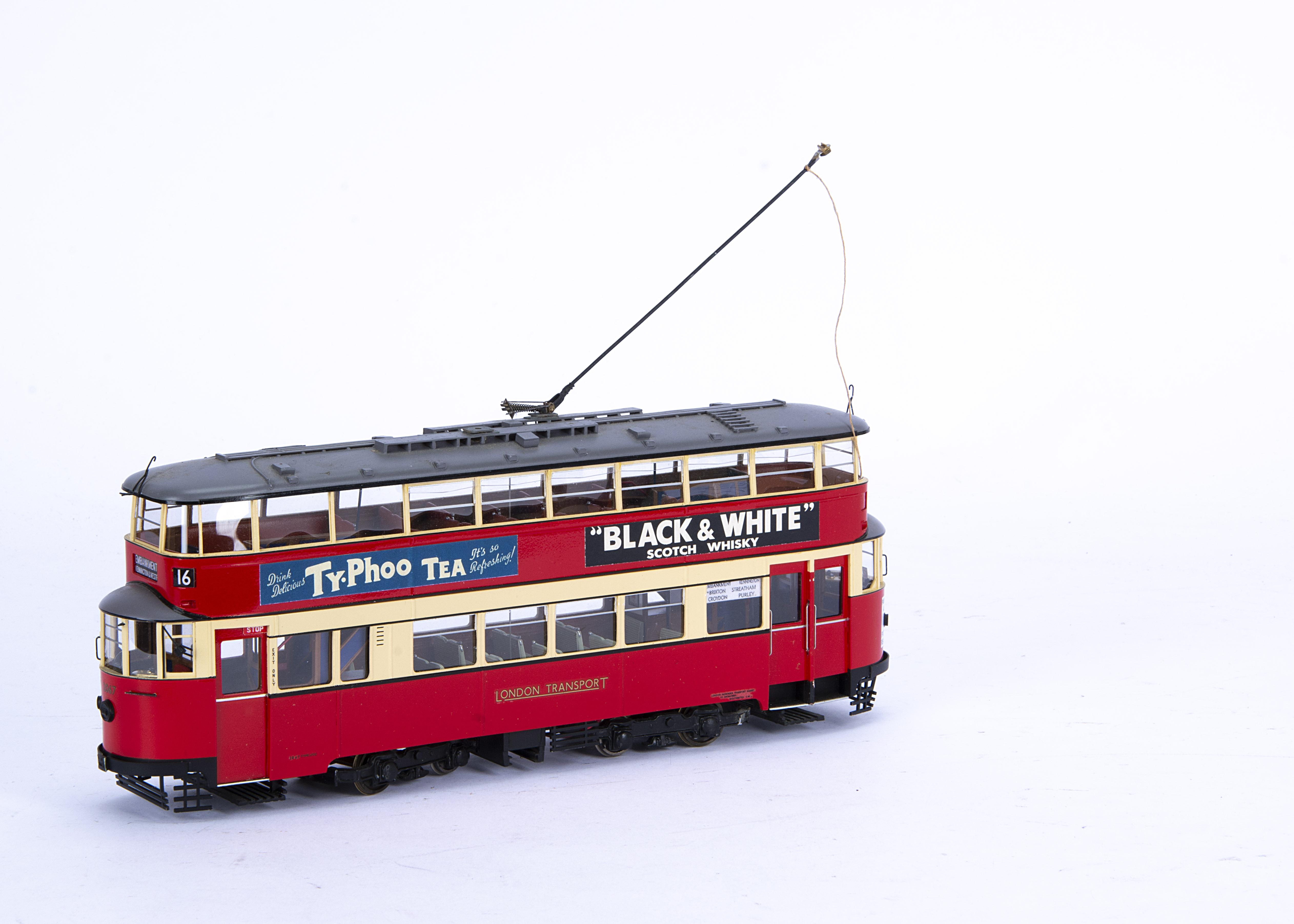 A Finescale 0 Gauge London Transport 'Feltham' Tram by St Petersburg Tram Collection, with highly-