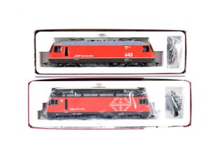 Bemo H0e/H0m Gauge Swiss Electric Locomotives, two boxed examples, both with accessories, 1262 418