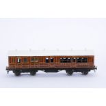 A Bing/Bassett-Lowke Gauge 1 LNER Brake/3rd Coach, in lithographed 'teak' as No. 1234N with