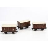 Carette (for B-L) Gauge 1 - 2 GNR Vans, three nominal gauge 2 vans presently with G1 wheelsets,