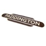 Reproduction Enamel British Railways Totem Style Sign Paddington, BR Western Region cream