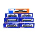 Roco H0 Gauge Austrian Electric Krokodil Locomotive and Four Wheeled Coaching Stock, all boxed,