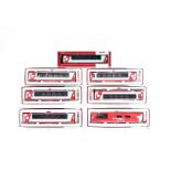 Bemo H0e/H0m Gauge Swiss Glacier Express Rake of Coaches, all boxed, panoramic examples, 3289 101,