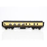 An Exley 0 Gauge GWR Brake/3rd class Coach, in chocolate/cream livery as No. 6246, with standard B-L