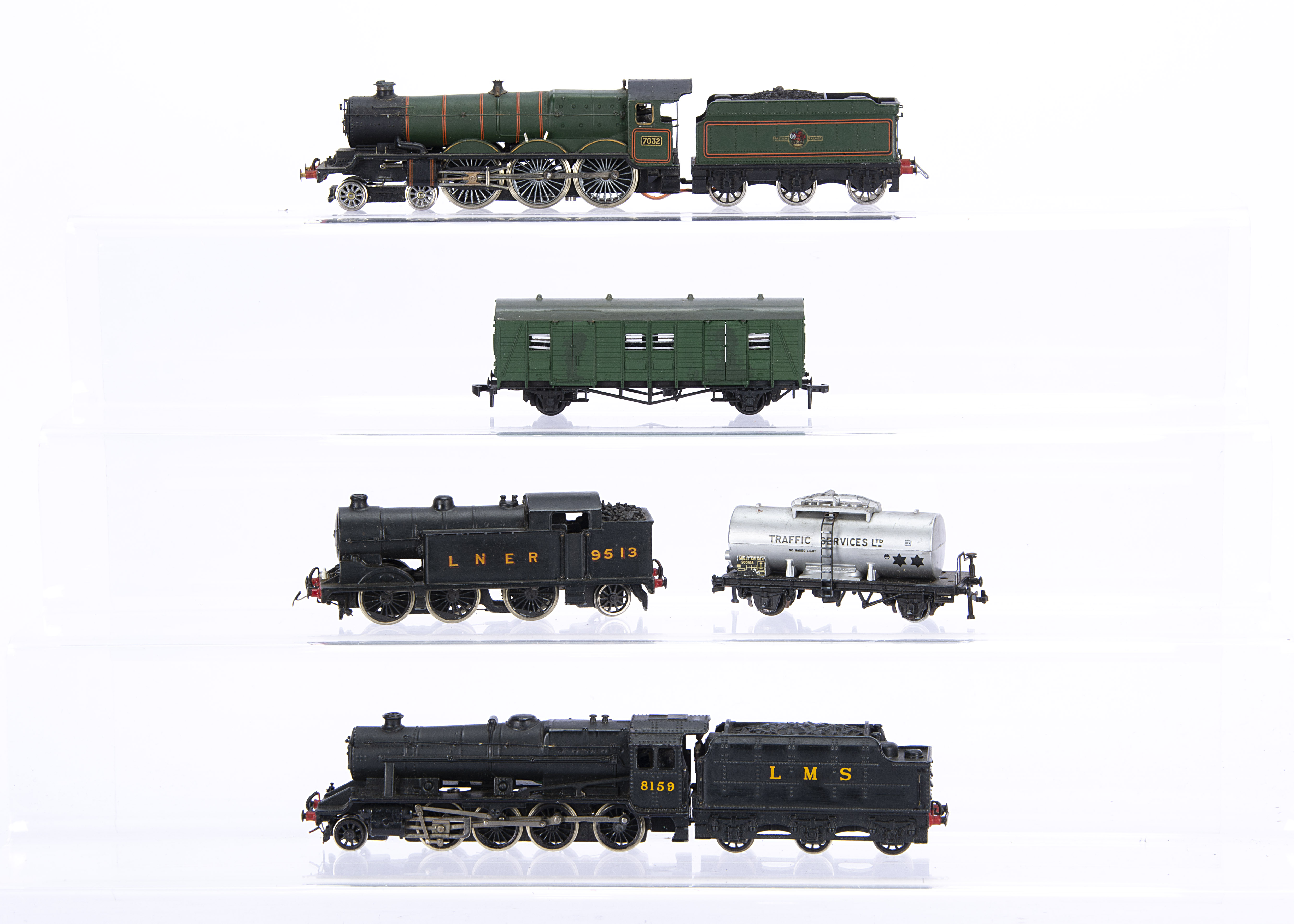 Hornby-Dublo 00 Gauge 2-Rail modified and detailed Locomotives and rolling stock, LMS repainted