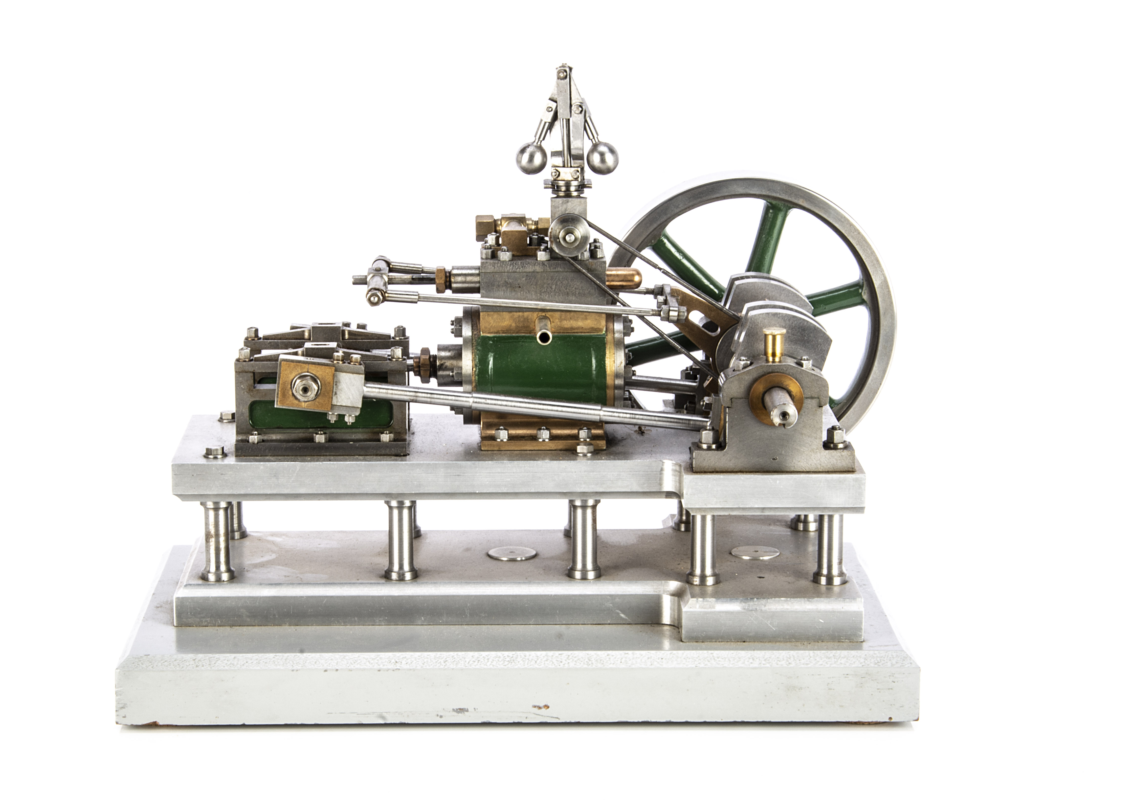 A Single-cylinder Horizontal Engine by unknown maker, with centre-mounted cylinder approx 1½" x - Image 2 of 2