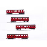 Kitbuilt 00 Gauge London Underground Clerestory District Line maroon unpowered circa 1905 4-Car Set,