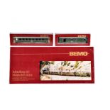 Bemo H0e/H0m Gauge Swiss Electric Locomotive and Coach Set, all boxed, 7215 100 Ge 4/4 I electric