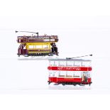 Two motorised Corgi 00 Gauge 'Preston' 4-wheel Trams, comprising closed-top vestibuled London