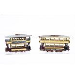 Two Kitbuilt motorised 00 Gauge East Ham Corporation Trams, both in brown/cream East Ham CT livery