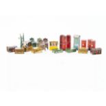 A Collection of Hornby 0 Gauge and Dinky tinplate Platform Accessories, including 3 platform