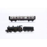 Kitbuilt 00 Gauge LNWR Precursor Class 4-4-0 Locomotive and Tender and Coach, black 2164 'Oberon',
