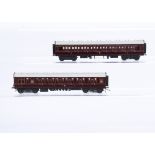 Pair of 00 Gauge Kitbuilt GWR pre-grouping maroon Coaches, All Third and First/Third/Luggage, both
