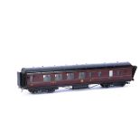 Exley 0 Gauge K5 LMS bogie Side Corridor Brake 3rd 6466, oval buffers, G, some finger marks and