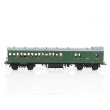 A Finescale Kitbuilt 0 Gauge Ex-SECR 'birdcage' Brake/3rd class Coach by unknown maker, neatly-