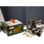 Two 'Proxxon' (German) Bench-mount Cutting Machines for fine and model work, both electrically-