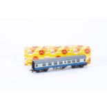 Rare Tri-ang TT Gauge T87 BR blue/grey Composite Coach, in original late issue 'Buffer' box, E,