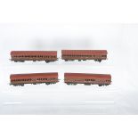 Rake of four 00 Gauge kitbuilt London Transport ex Metropolitan Railway Passenger Coaches, two