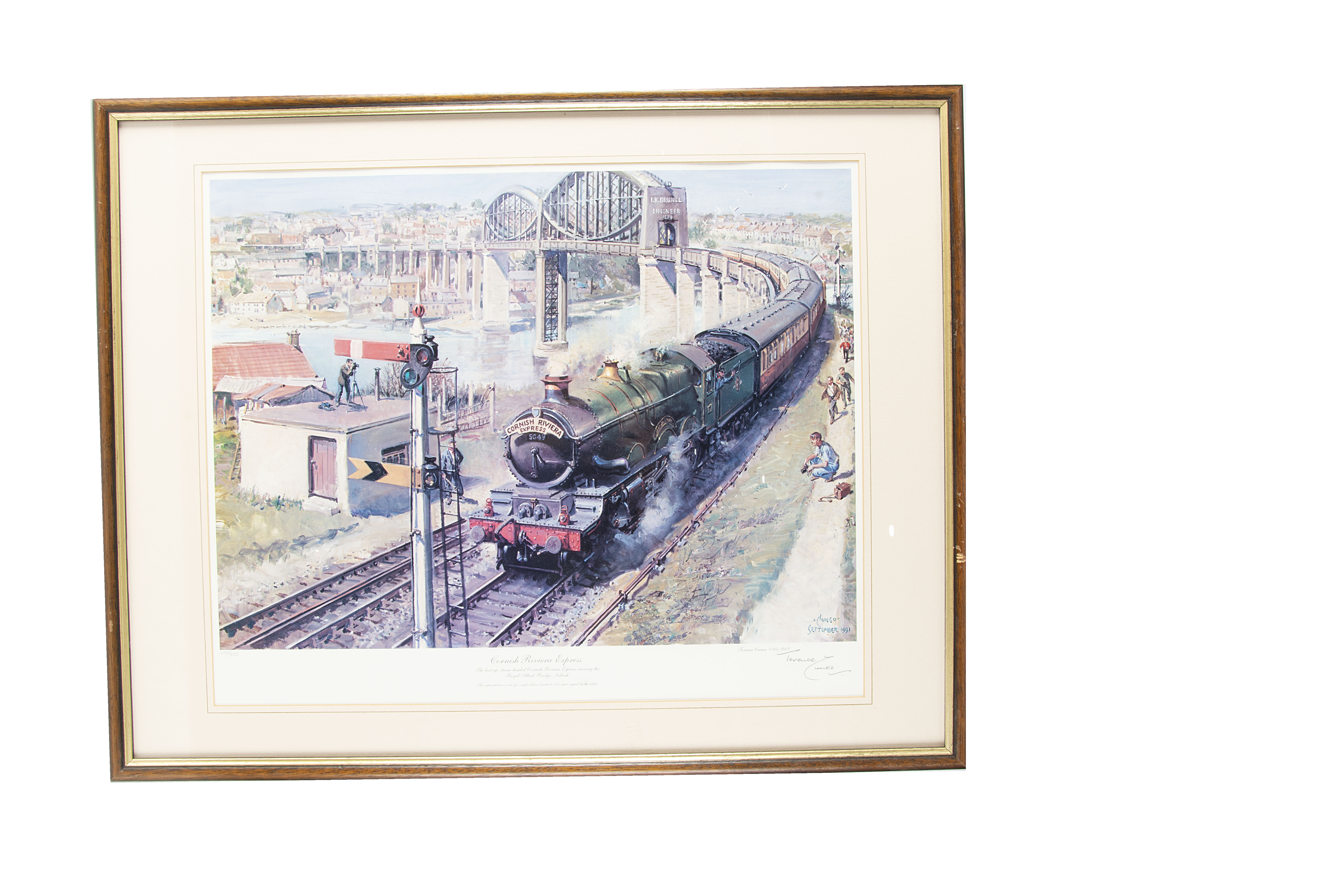 Terence Cuneo Signed Limited Edition Steam Locomotive Prints, two framed and glazed examples, both