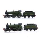 GWR ex MSWJR green 00 Gauge Kitbuilt 4-4-0 Locomotives and Tenders, No 1119 and No 1120, both with