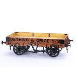 A 5" Gauge Hand-built and exceptionally well-detailed Private Owner Low-Side Wagon, the original