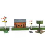 A Bing Gauge 1 (or 2) three-part Wayside Station and other items, the station with platform