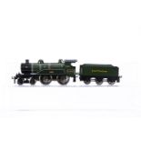 An ACE Trains 0 Gauge 3-rail SR green 'Celebration' 4-4-0 Locomotive and Tender, the locomotive in