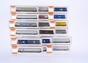 Arnold N Gauge Sliding Wall Wagon, a cased collection of eighteen, in various liveries includes,