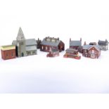 unboxed Hornby 00 Gauge Skaledale Station Buildings Signal Boxes Engine Shed Church and various