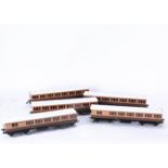 A set of Five 0 Gauge LSWR non-Corridor bogie Coaches by Darstaed, all in LSWR lithographed salmon