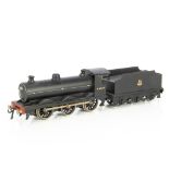 A Bassett-Lowke 0 Gauge clockwork BR 0-6-0 goods locomotive and tender 43871, Cat Ref 3308/0, in