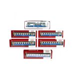 Bemo H0e/H0m Gauge Swiss Electric Locomotive and Coaches, all boxed, the locomotive with